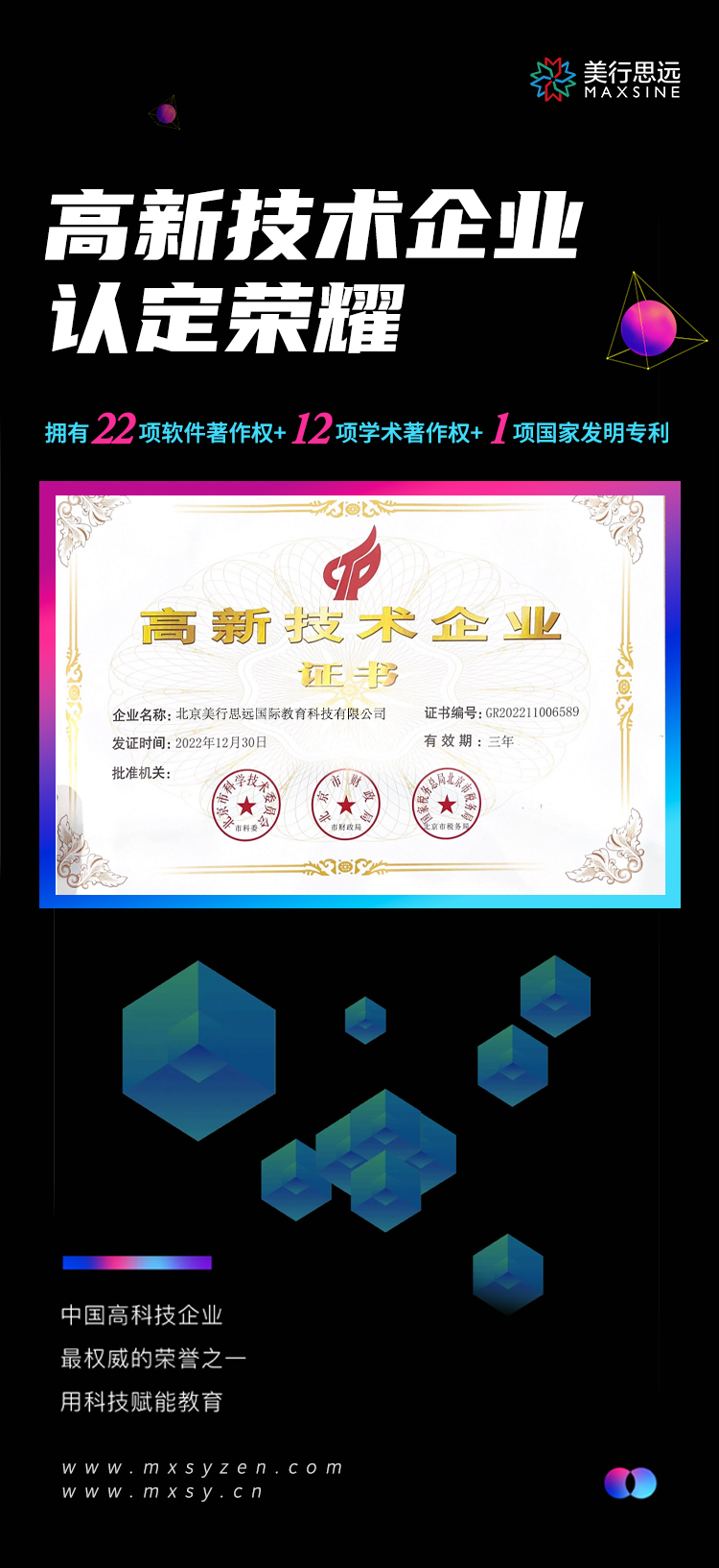 官宣！最新認(rèn)定→美行思遠(yuǎn)榮獲高新技術(shù)企業(yè)認(rèn)證！實(shí)至名歸！